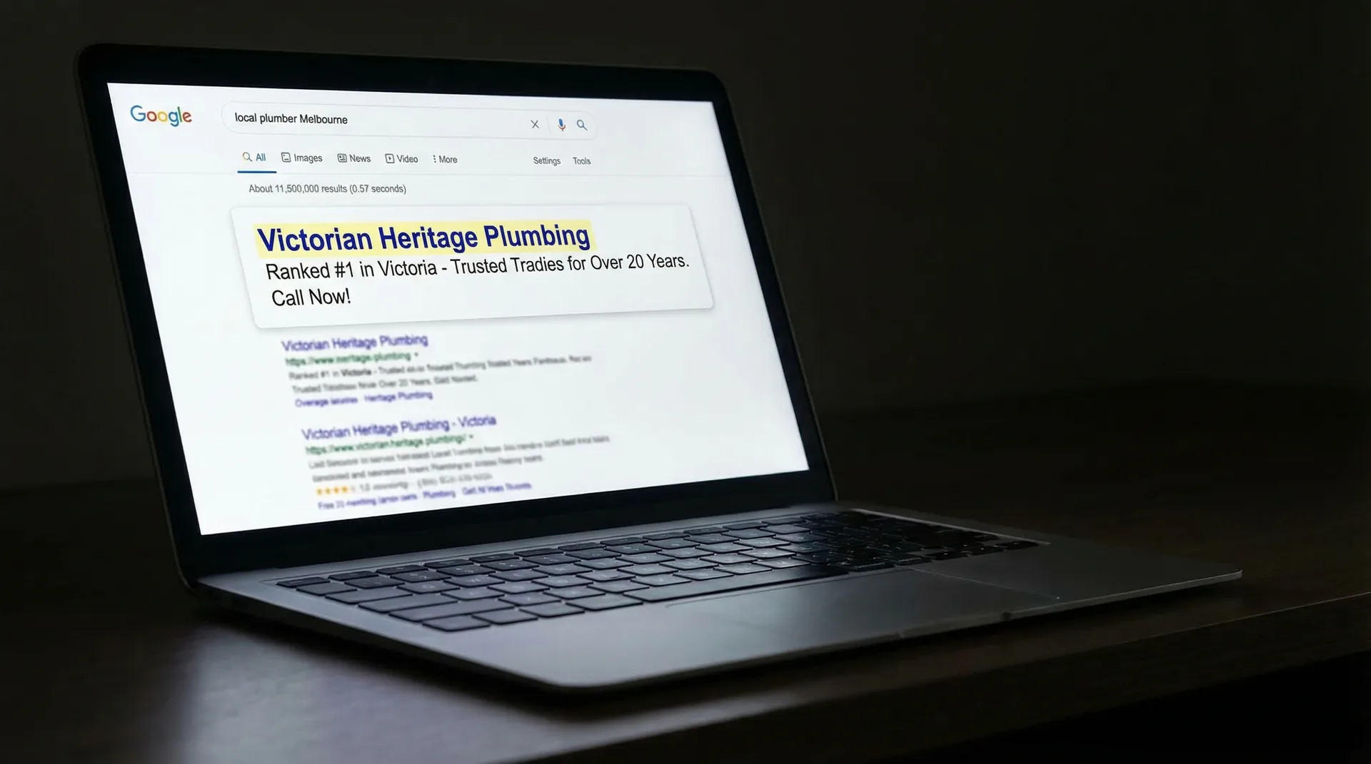 Ranking #1 on Google search results