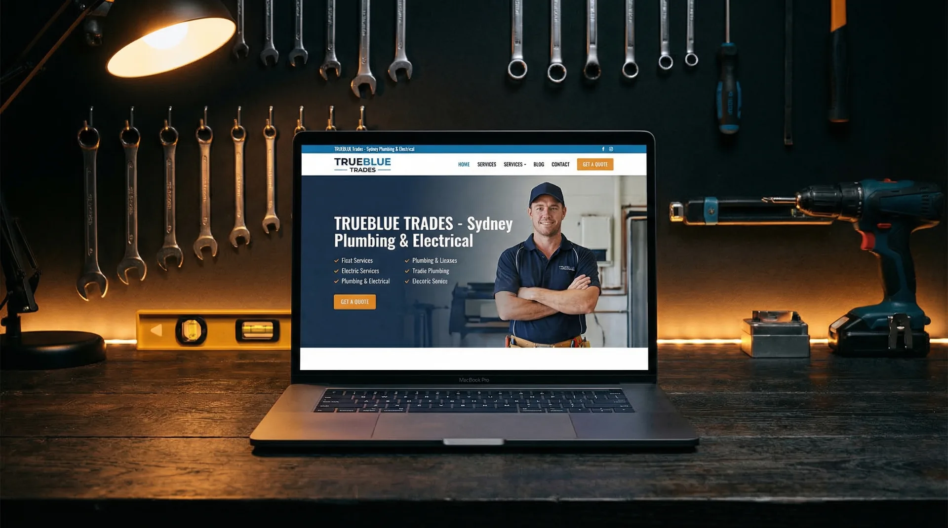 Earthmoving business owner reviewing website leads