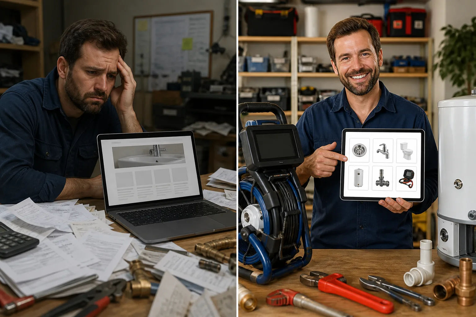 They talk about real plumbing jobs, not vague services: comparison showing what business owners do wrong and what to do instead